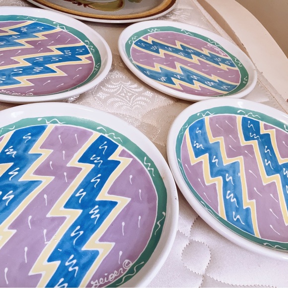 Set of 4 Art Salad Dishes Chaleur Designed by Judith Geiger 1987 - Picture 4 of 6